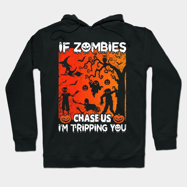 Halloween Zombie Chase Hoodie by Lin-Eve